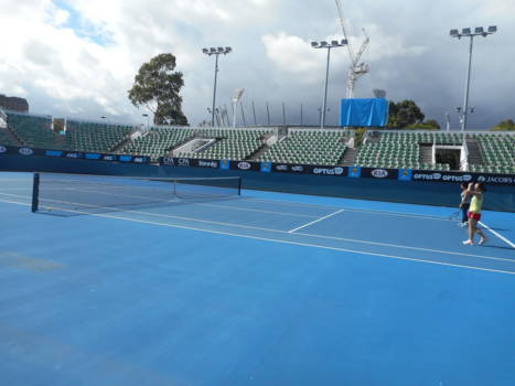 Australian Open - Eén van de buitenbanen bij de Australian Open