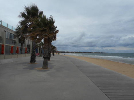 St. Kilda - Het strand bij St. Kilda 's ochtends vroeg