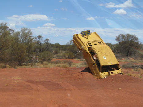 South Australia - We hebben een ongeluk gehad met het autotje, we hebben alleen nog maar een fotootje.