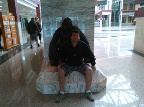 Tasmanië - Mijn man en zijn grote vriend samen op de foto. Hihi!!! Niet verder vertellen hoor.