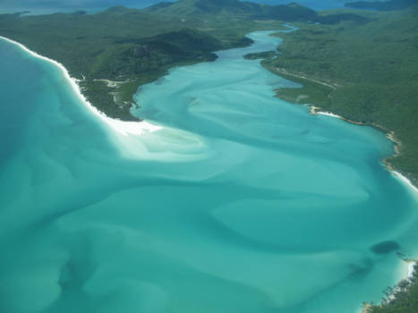 Rondvlucht over het Great Barrier Reef, een must-do - Hill inlet @ Whitsunday island