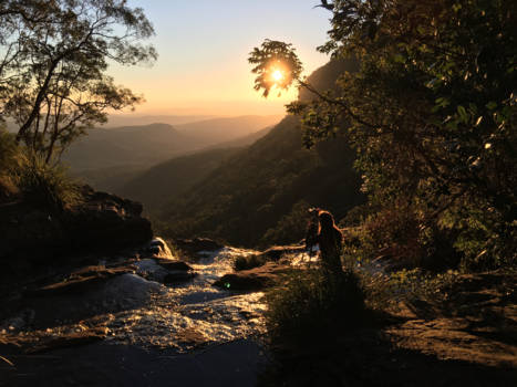 Gold Coast - Sunset photography on top of Morans Falls - Lamington National Park