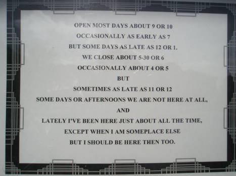 Victoria (Australië) - De openingstijden van de plaatselijke kapper.......