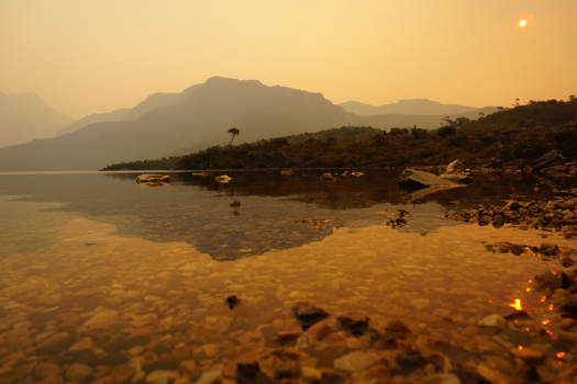 Tasmanië - Op de vlucht voor bosbranden: het lijkt wel schemerig!