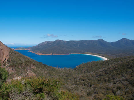 Tasmanië - wine glass bay  een natuurparel ..