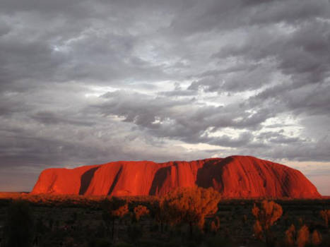 Uluru (Ayers Rock) - Uluru sunrise on a cloudy morning
