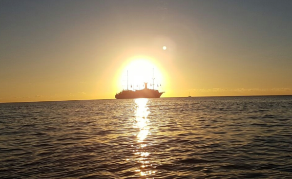 Caribbean Gardens - Achter op ons zeilschip!!