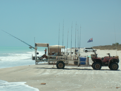 Western Australia - De Eighty Mile Beach Fishmobile; ontspannen vissen!!