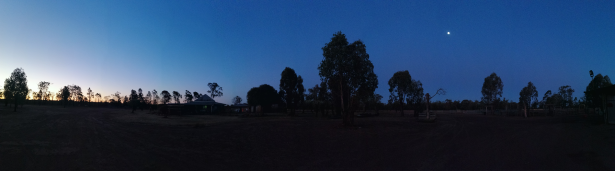Queensland - Sunset and full moon. Miles QLD