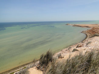 Shark Bay - Uitzicht van bovenaf op Shark Bay