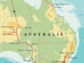 Australie - Onze route (maar dan omgekeerd)